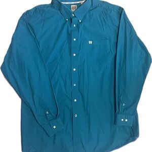 Cinch Mens Teal Button-Down Shirt Size XXL